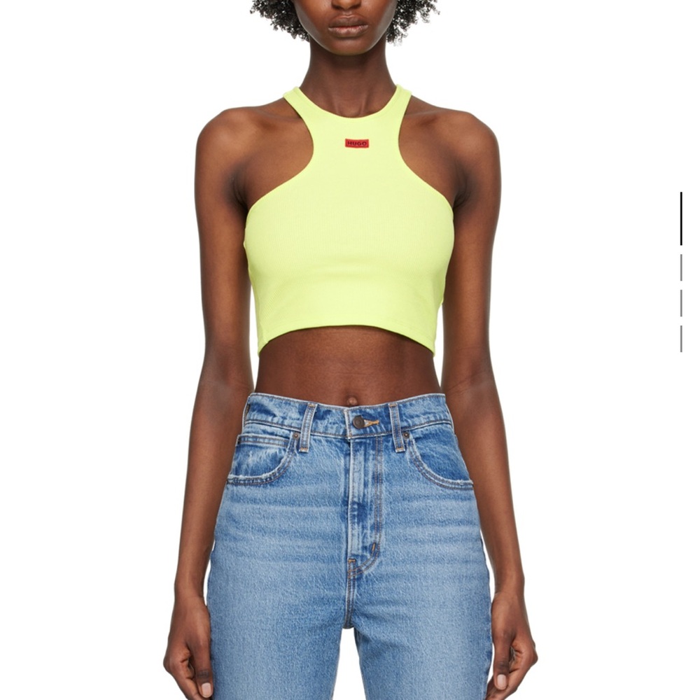 HUGO Neon Yellow Women's Crop Top